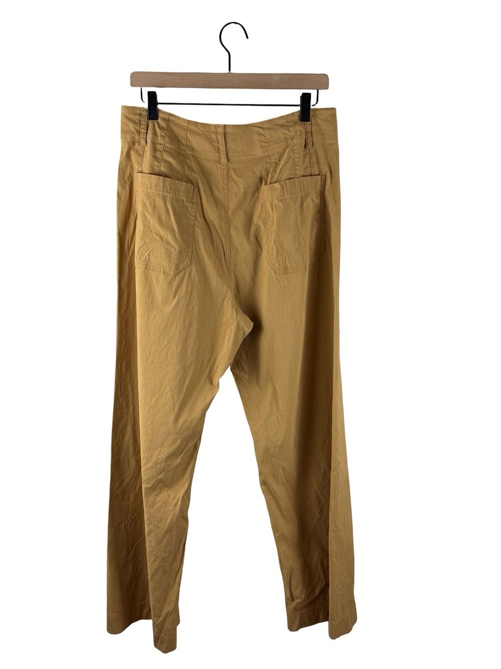 Anthropologie Maeve Colette Tan Linen Blend Wide Leg Cropped Pant Size 32 - Picture 7 of 10